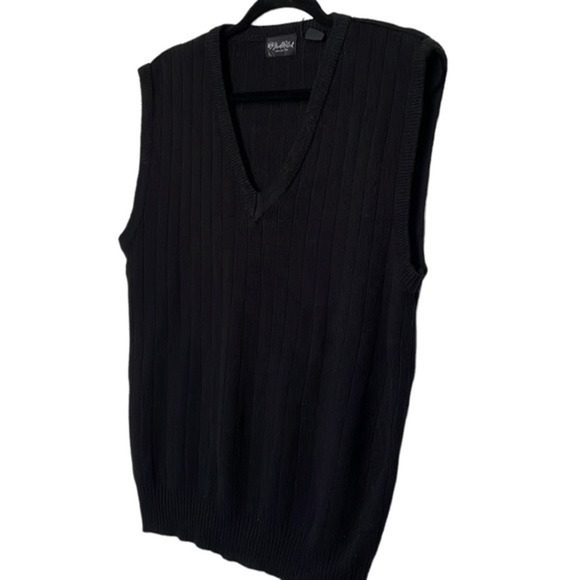 Men's Vintage David‎ Robert Collection Black Knit Vest Size Large (L) - Picture 1 of 6